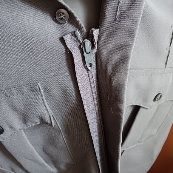 Vintage Cabelas XXL Short-Sleeve Gray Patrol Utility Uniform Shirt Epaulet 80's - Picture 4 of 5